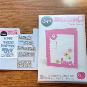 Sizzix Framelits Drop-Ins with Pink and White Accents